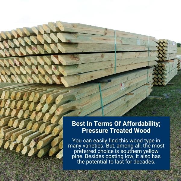Best In Terms Of Affordability; Pressure Treated Wood