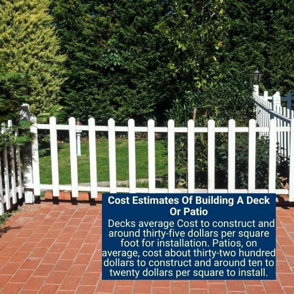 Cost Estimates Of Building A Deck Or Patio