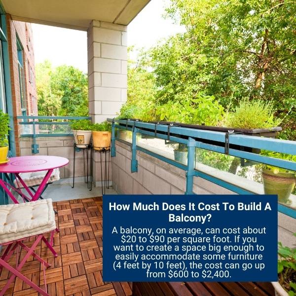 How Much Does It Cost To Build A Balcony?
