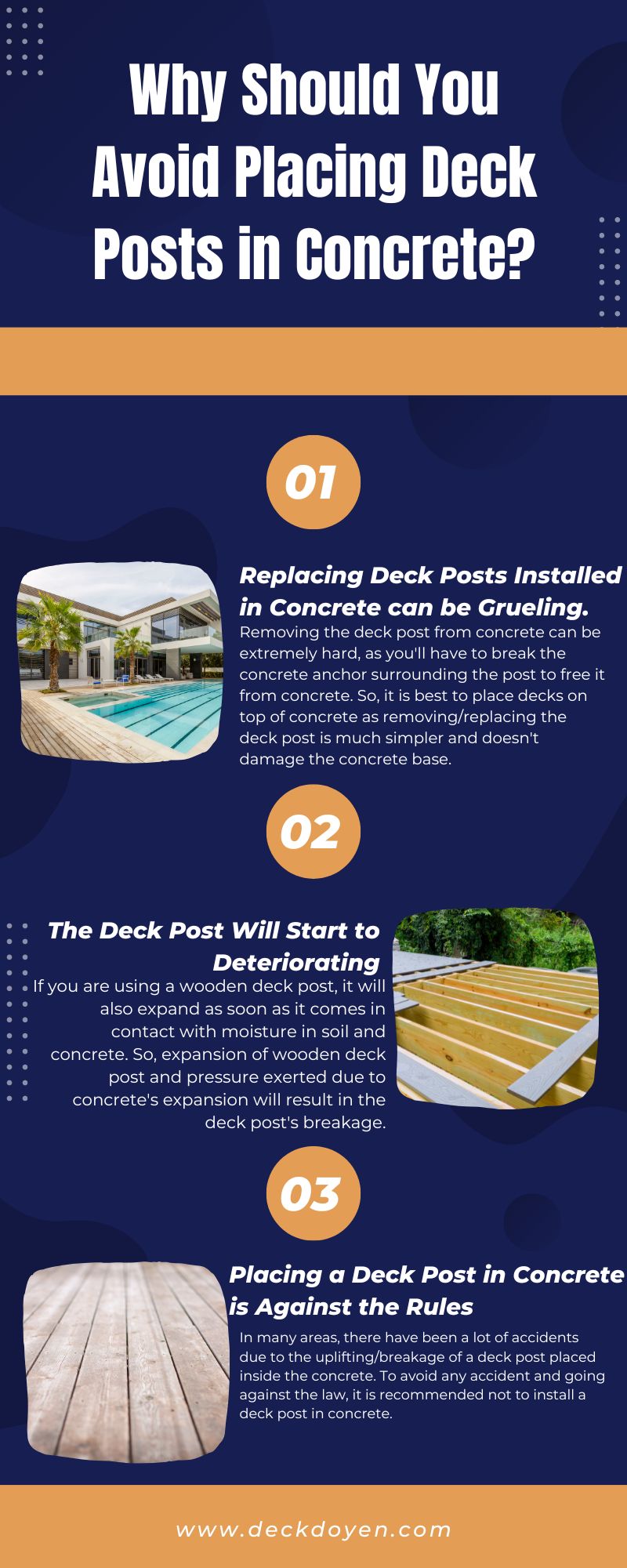 Why Should You Avoid Placing Deck Posts in Concrete?