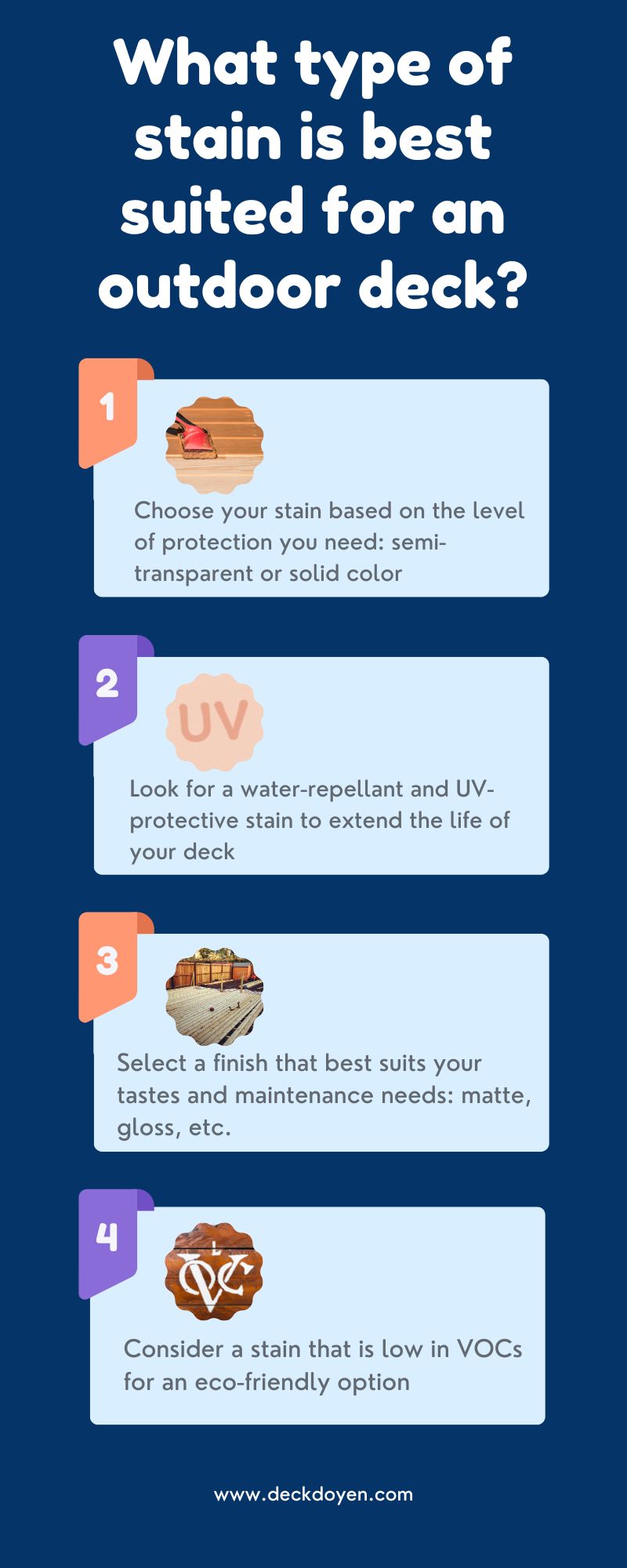 What type of stain is best suited for an outdoor deck?