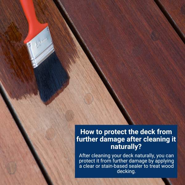 How to protect the deck from further damage after cleaning it naturally? 