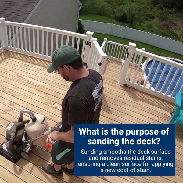 What is the purpose of sanding the deck?