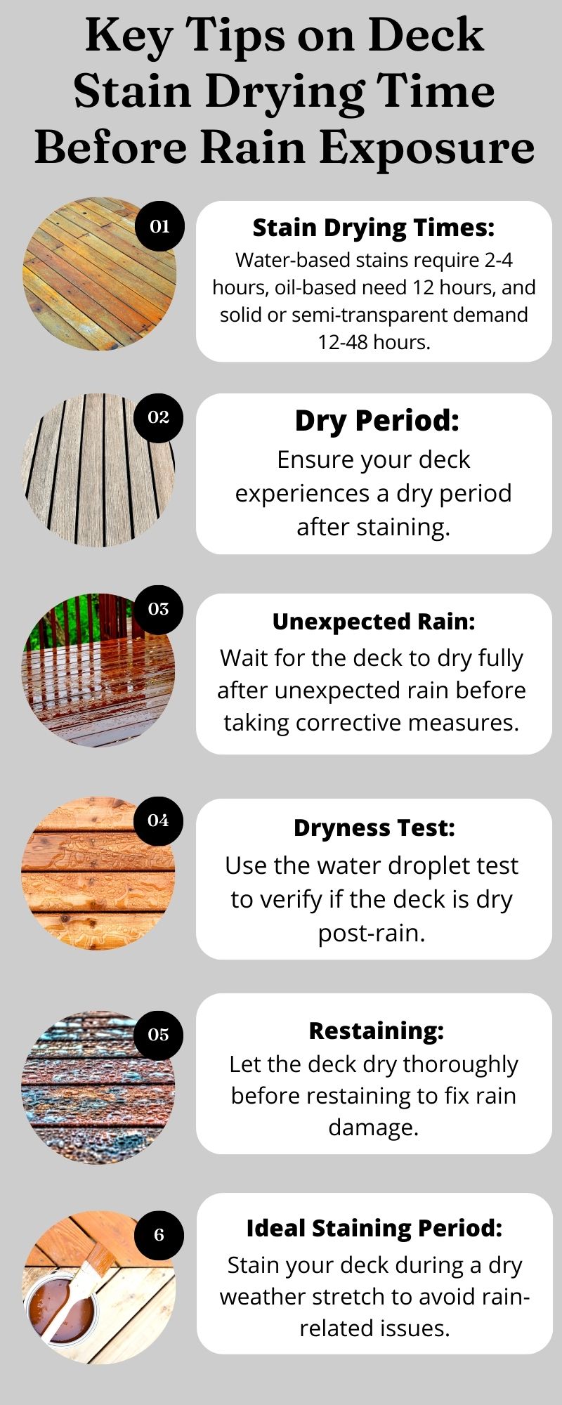 Key Tips on Deck Stain Drying Time Before Rain Exposure