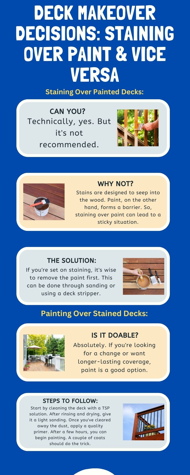 Deck Makeover Decisions: Staining Over Paint & Vice Versa