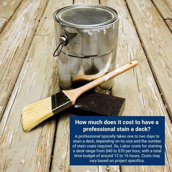 How much does it cost to have a professional stain a deck?